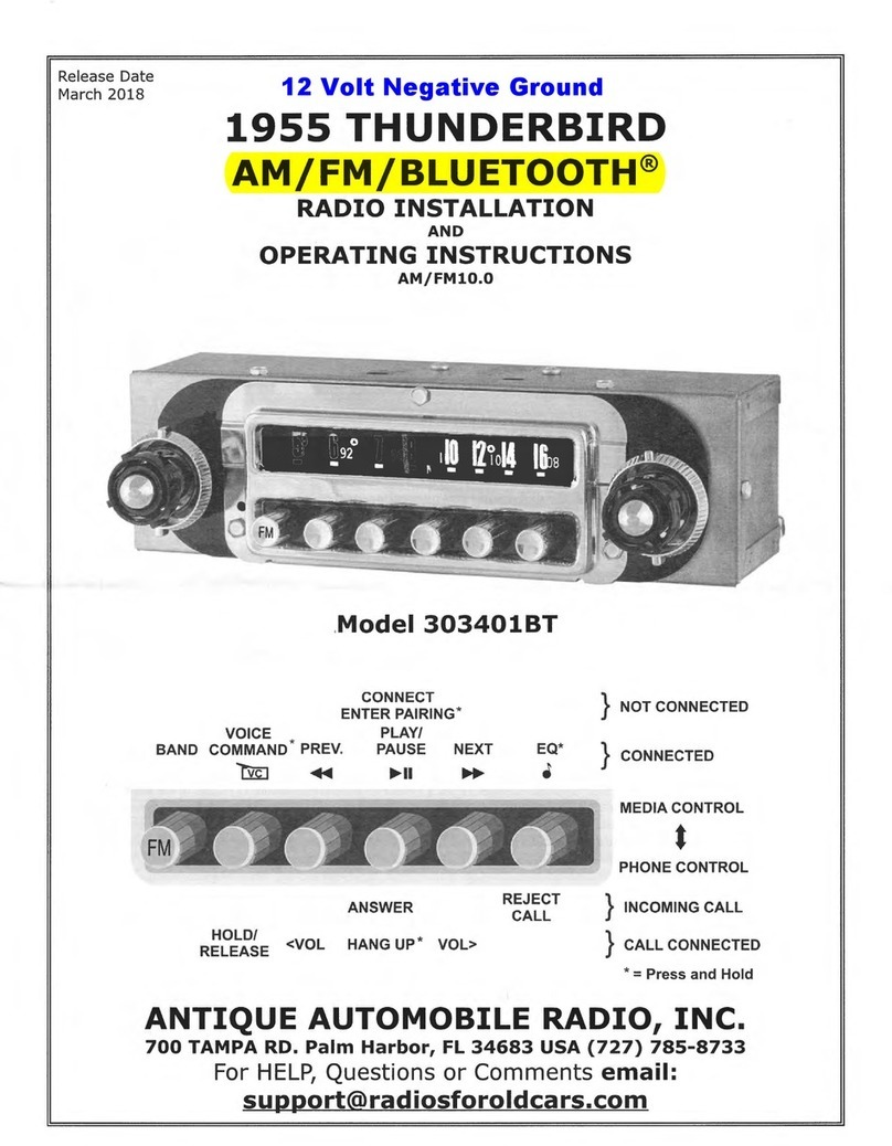 Antique Automobile Radio 303401BT User manual