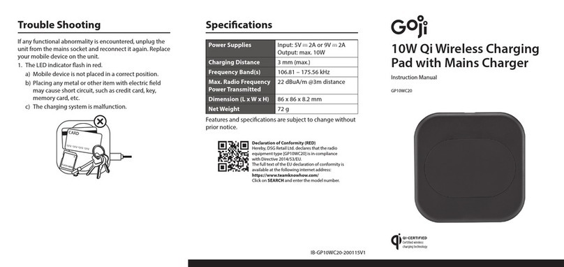Goji GP10WC20 User manual