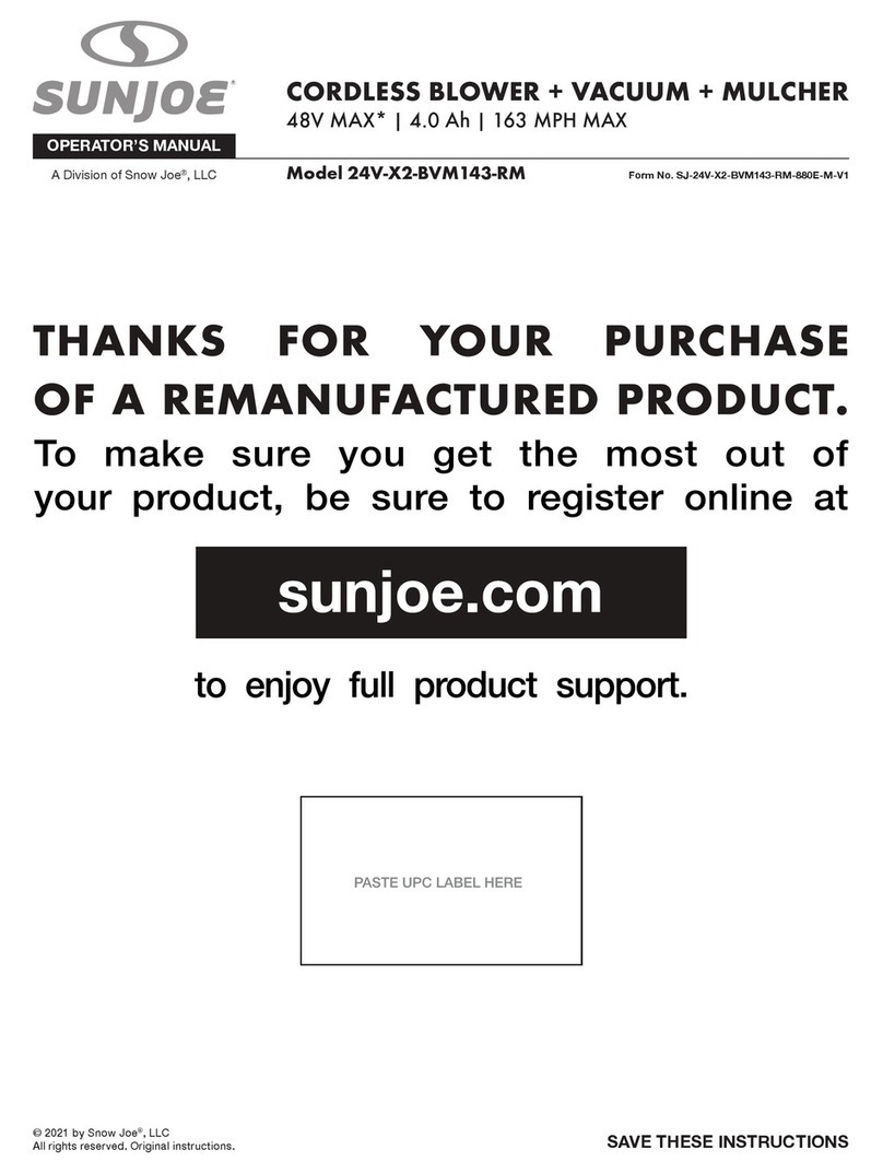 SNOWJOE Sunjoe 24V-X2-BVM143-RM User manual