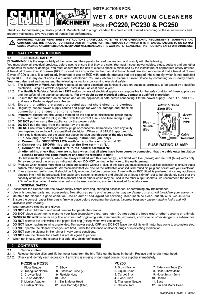 Sealey PC220 instructions
