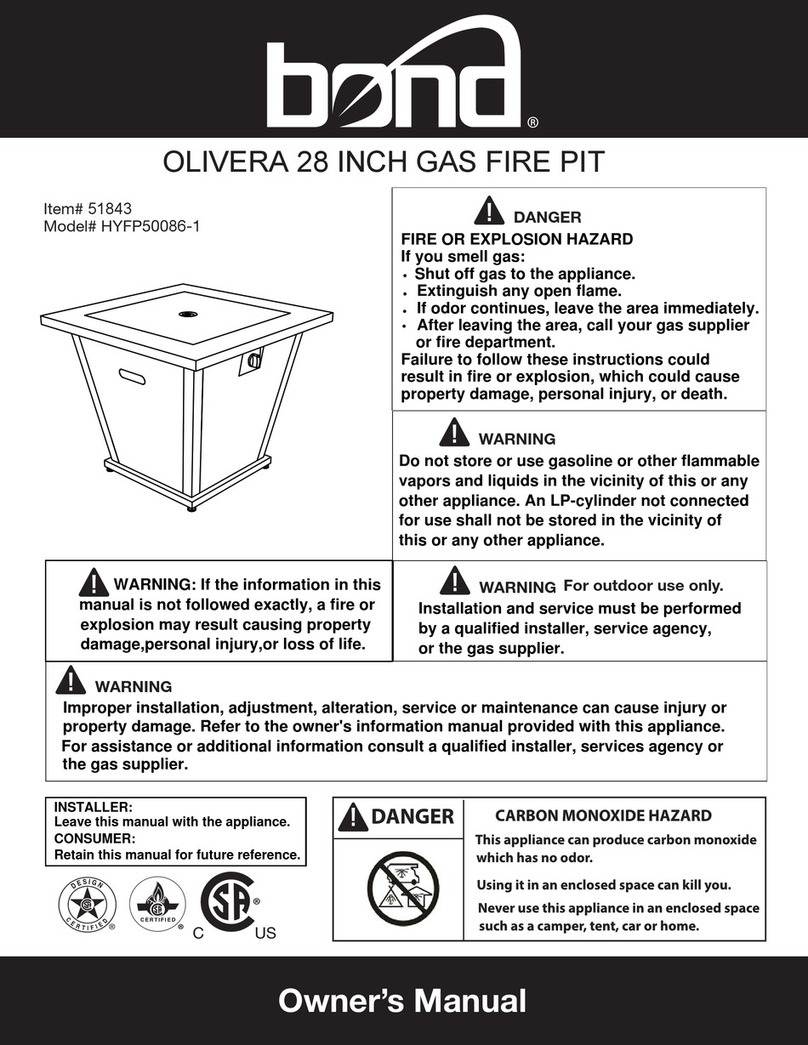 Bond OLIVERA HYFP50086-1 owner's manual Bond OLIVERA HYFP50086-1 owner's manual