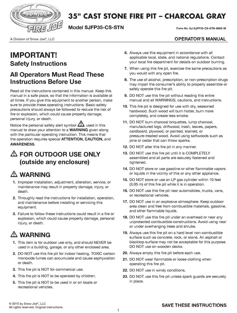 SNOWJOE SUNJOE FIRE JOE SJFP35-CS-STN User manual