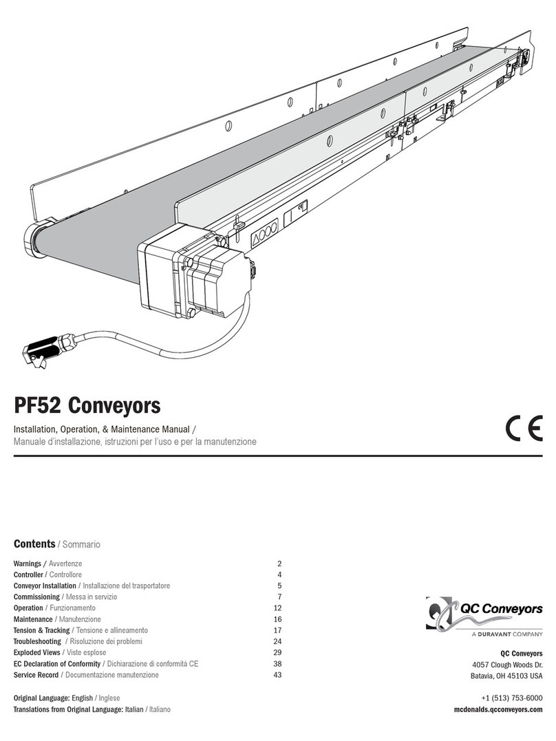 DURAVANT QC CONVEYORS PF52 Installation, operation & maintenance manual