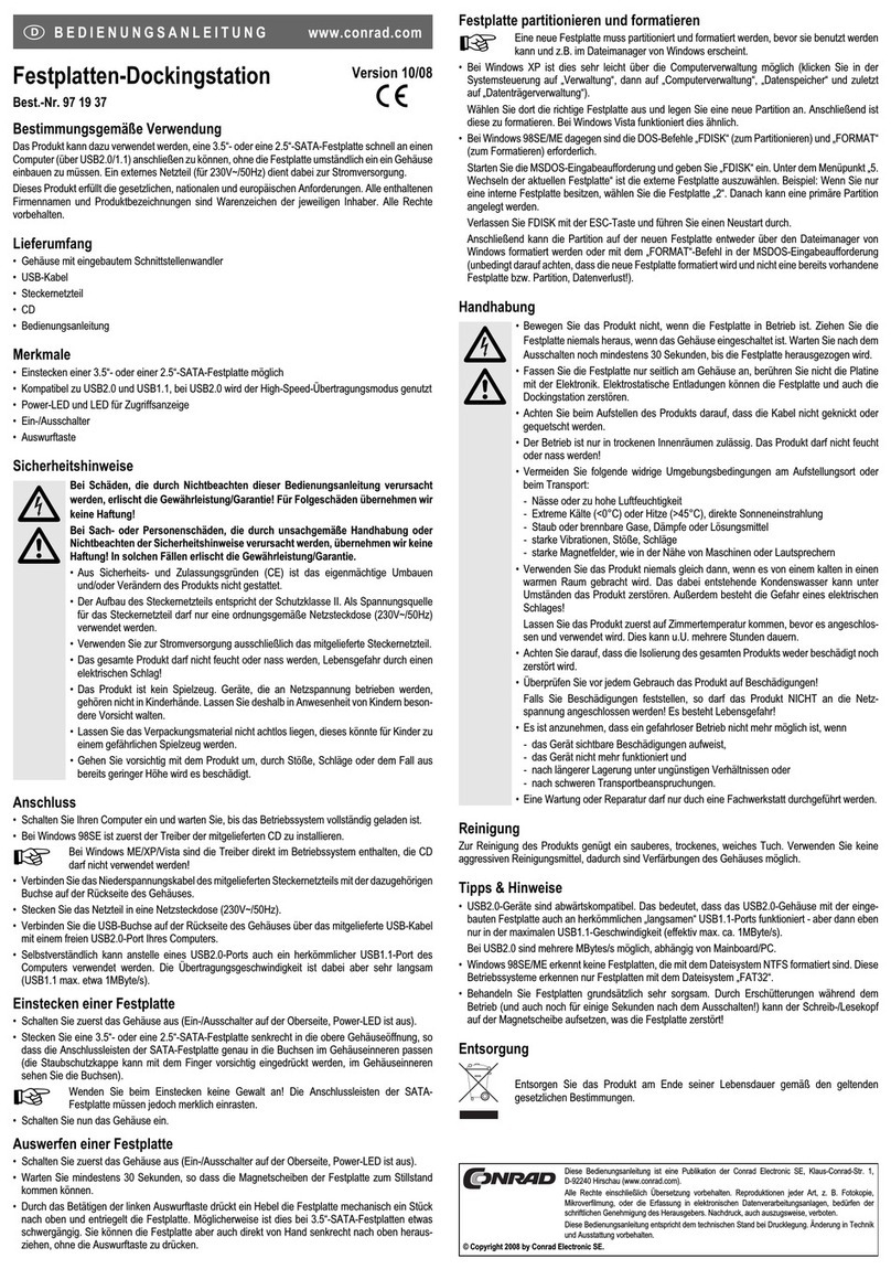 Conrad 97 19 37 User manual