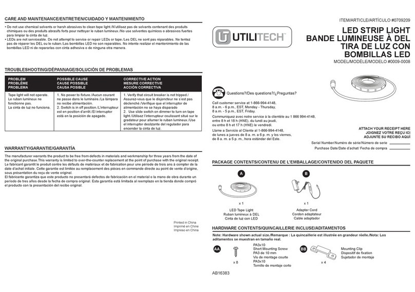 Utilitech 0009-0008 installation instructions