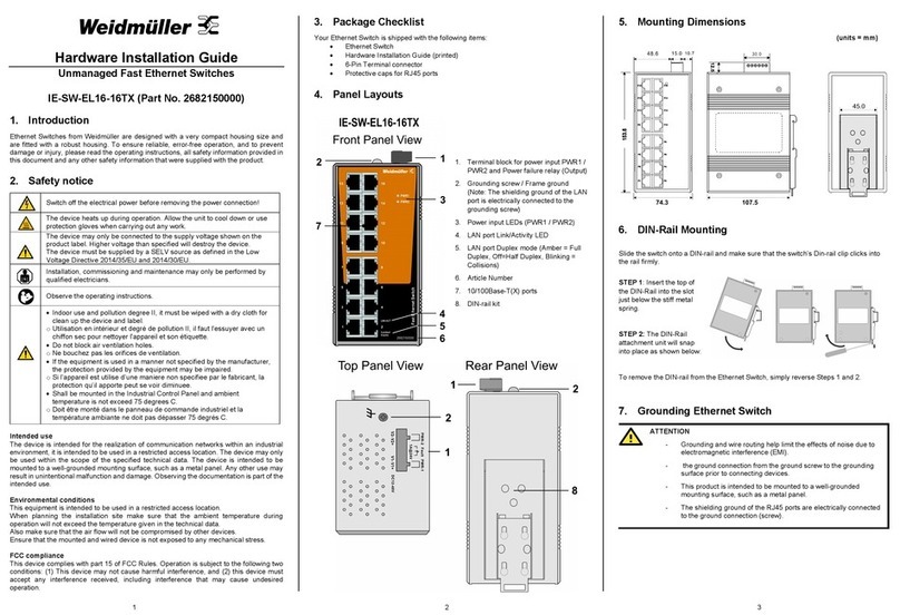 Weidmüller IE-SW-EL16-16TX Hardware installation guide Weidmüller IE-SW-EL16-16TX Hardware installation guide