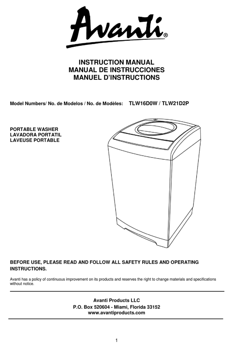 Avanti TLW16D0W instruction manual