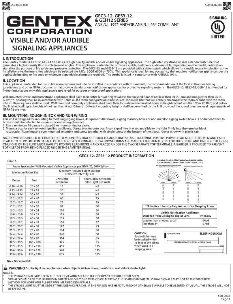 Gentex GEC3-12 Series quick start guide