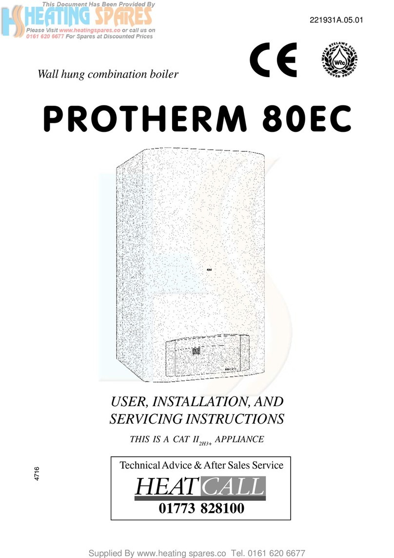 Protherm 80EC User, installation and servicing instructions
