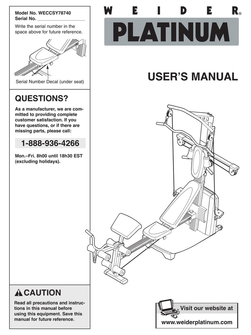 Weider Platinum WECCSY78740 User manual Weider Platinum WECCSY78740 User manual