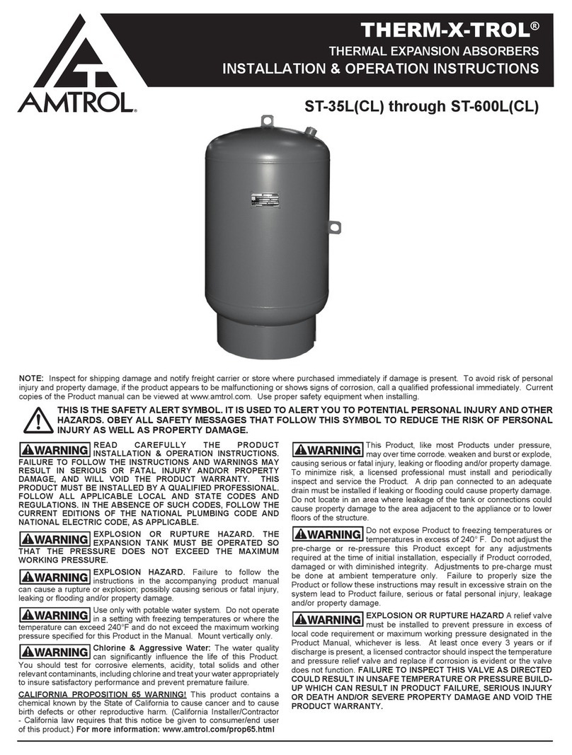 Amtrol THERM-X-TROL ST-35LCL Installation & operation instructions
