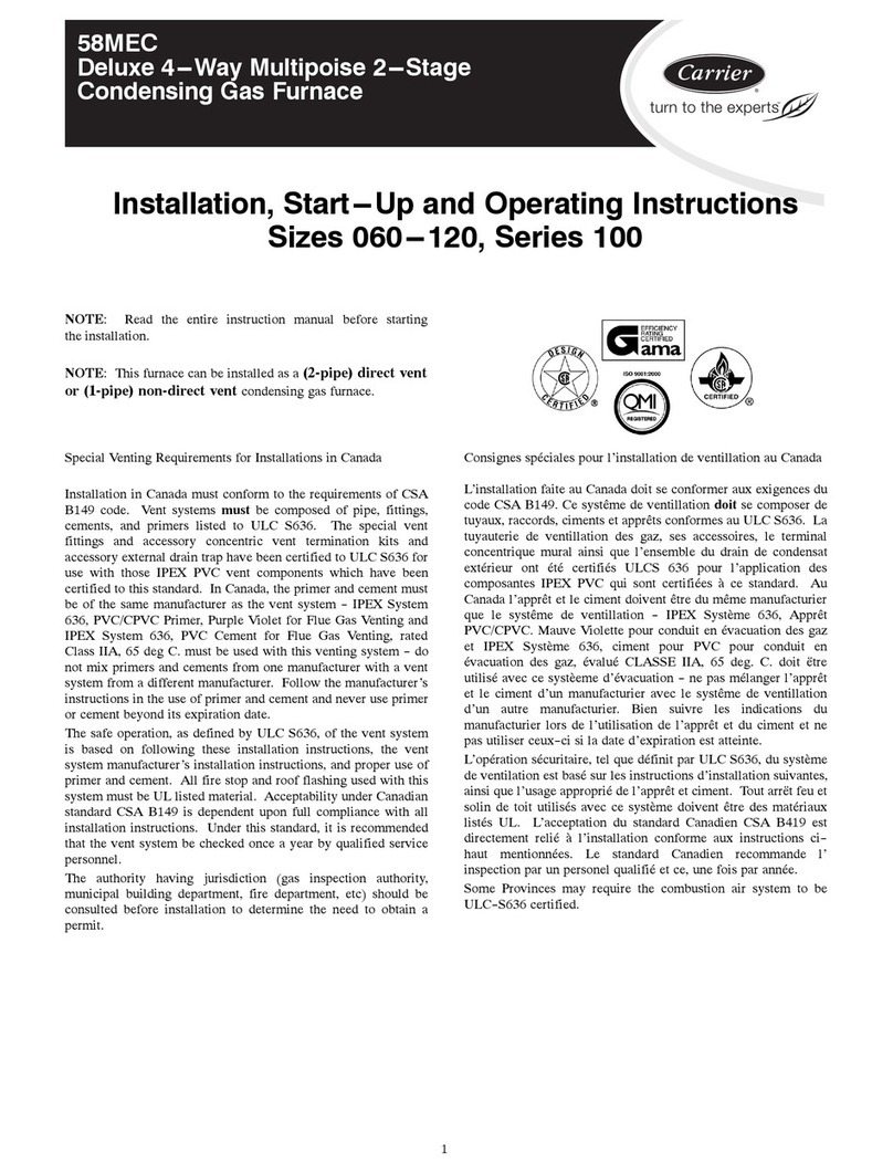 Carrier 58MEC Instructions and recipes