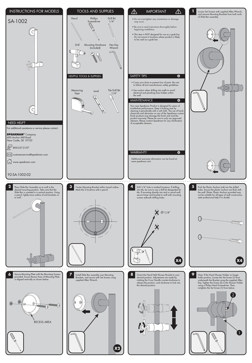 Speakman SA-1002 User manual Speakman SA-1002 User manual