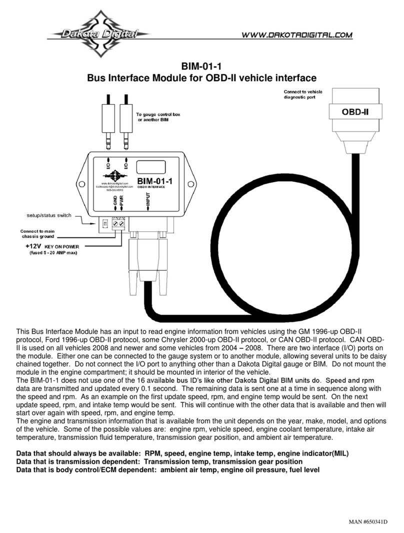 Dakota Digital BIM-01-1 quick start guide
