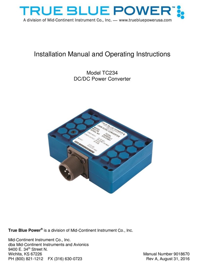 Mid-Continent Instrument True Blue Power TC234 Installation manual and operating instructions