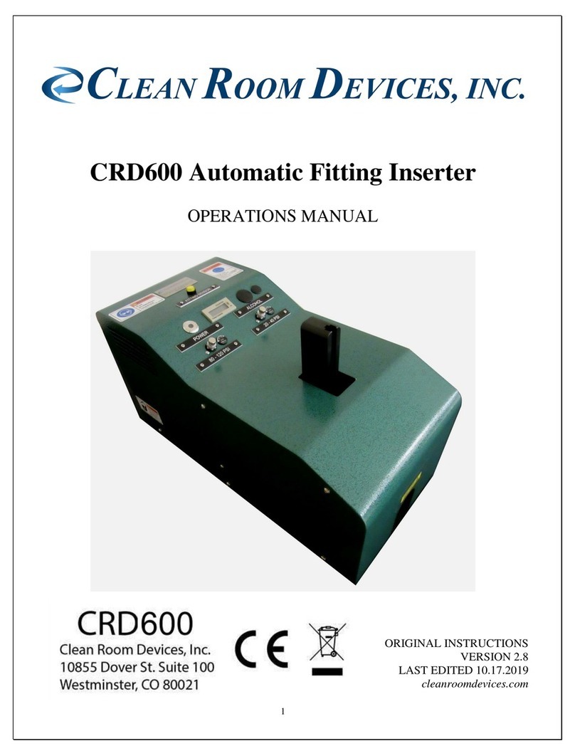 CLEAN ROOM DEVICES CRD600 Operation manual