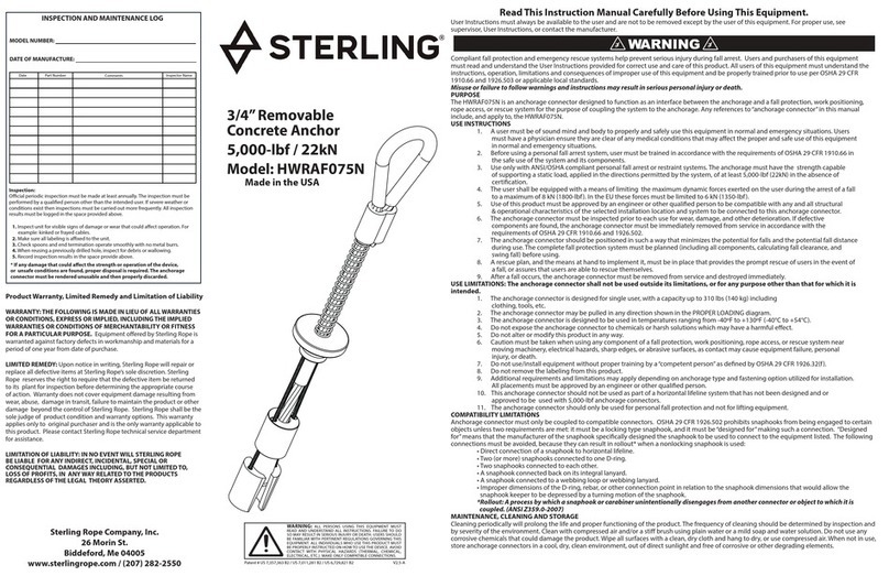 Sterling HWRAF075N instruction manual