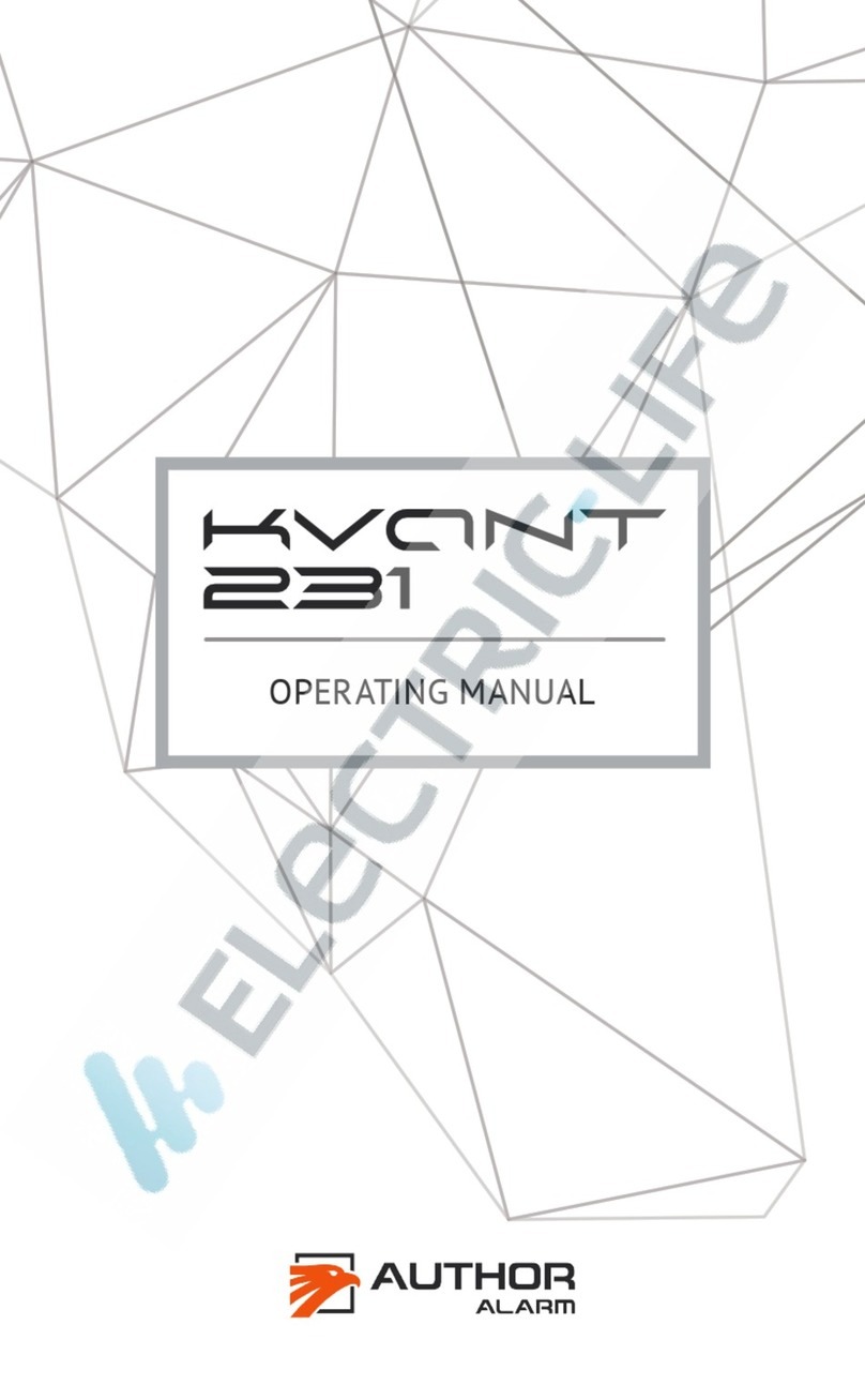 AUTHOR Alarm Kvant 231 operating manual