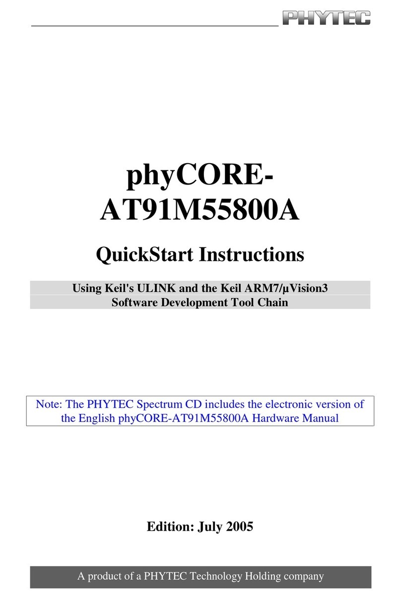 Phytec phyCORE-AT91M55800A Quick start instructions Phytec phyCORE-AT91M55800A Quick start instructions