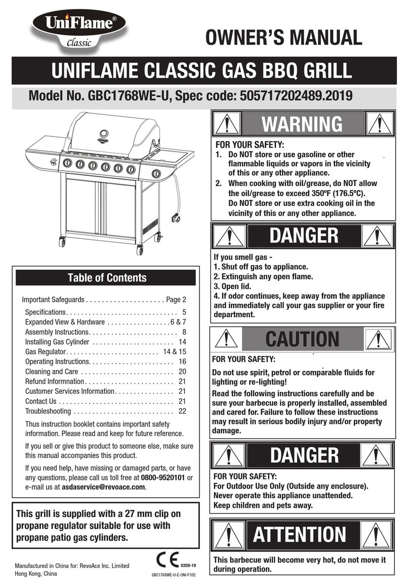 Uniflame GBC1768WE-U User manual