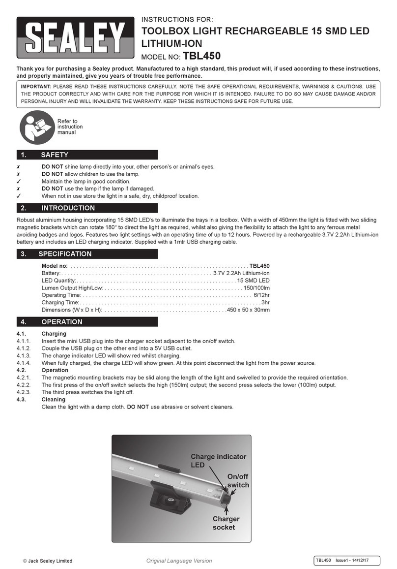 Sealey TBL450 User manual
