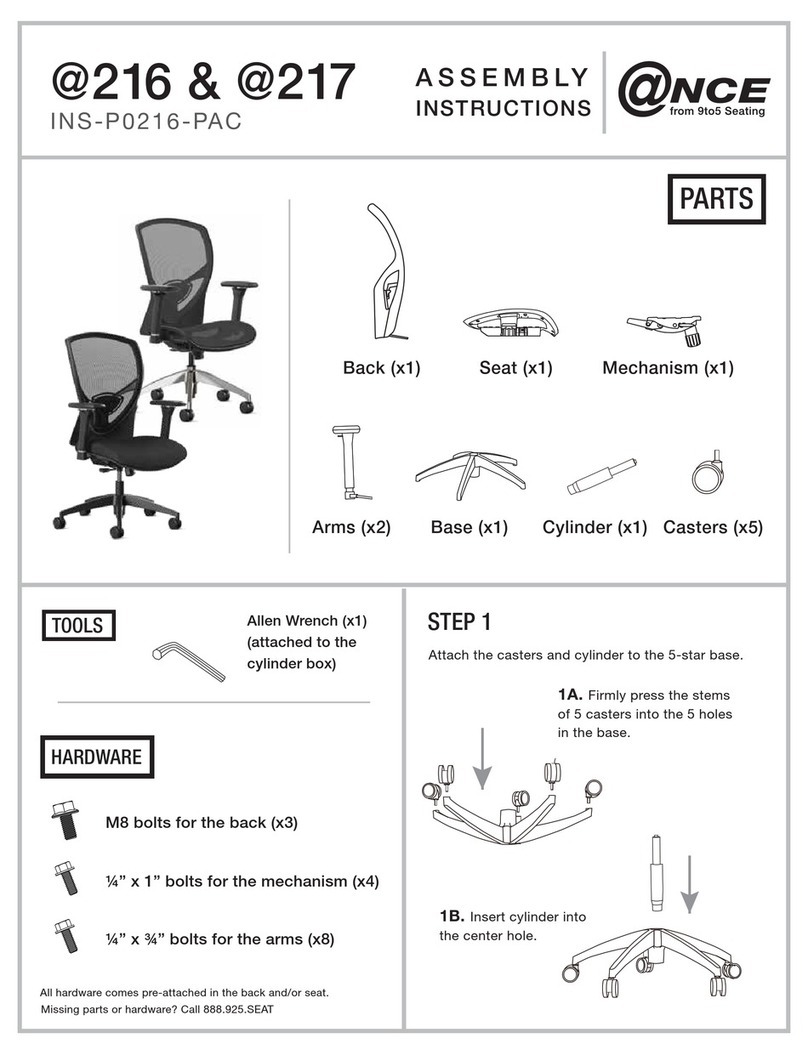 9to5 seating ance 216 Assembly instructions 9to5 seating ance 216 Assembly instructions
