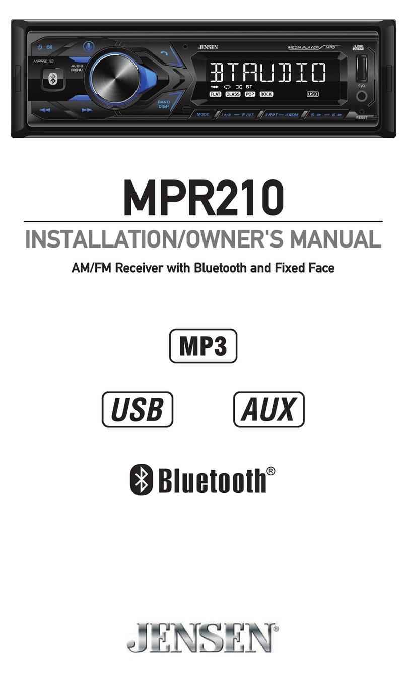 Jensen MPR210 Installation & owner's manual