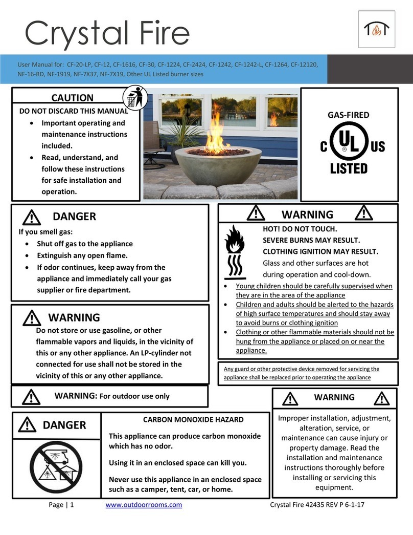 Outdoor GreatRoom Company Crystal Fire CF-20-LP user manual
