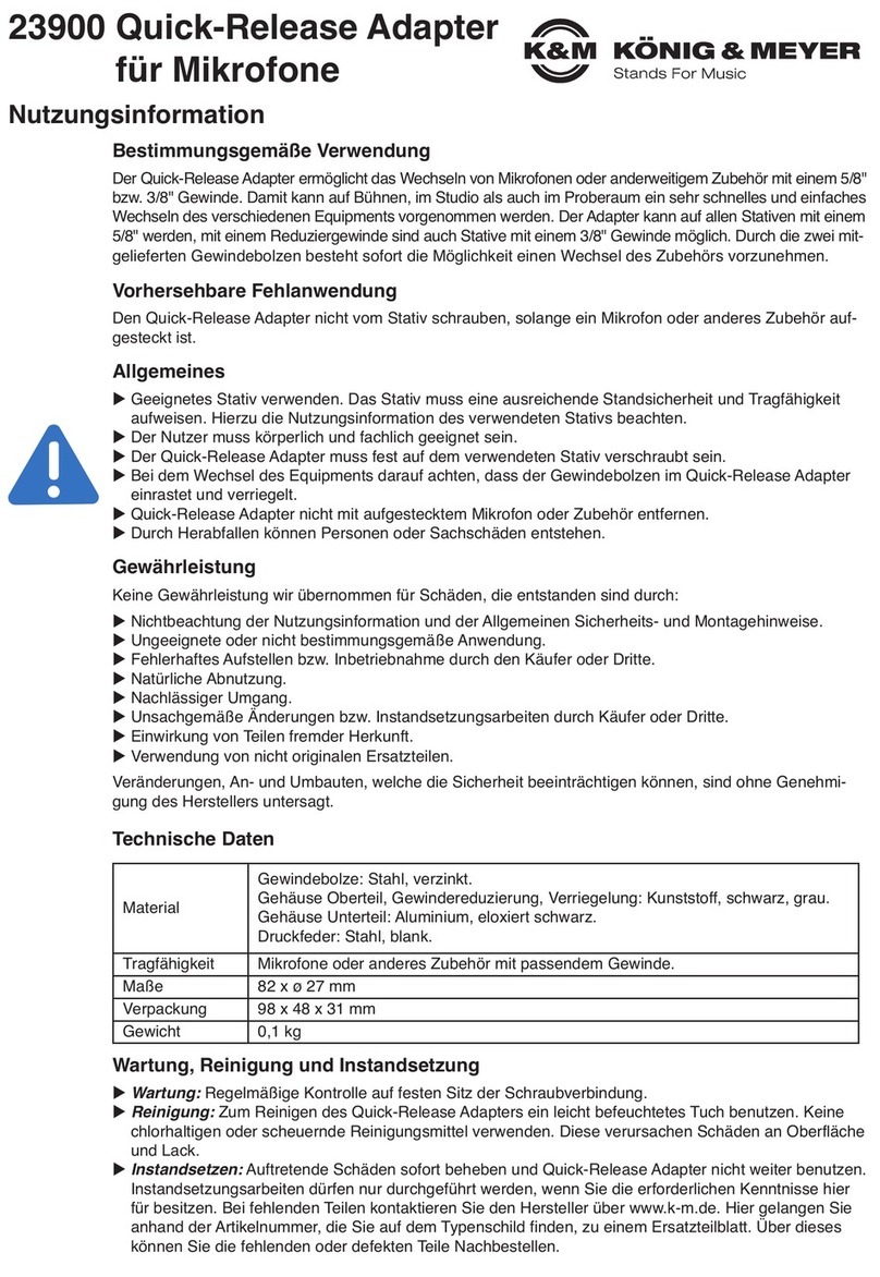 Konig & Meyer 23900 INFORMATION FOR USE