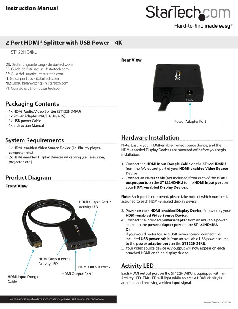 StarTech.com ST122HD4KU User manual StarTech.com ST122HD4KU User manual