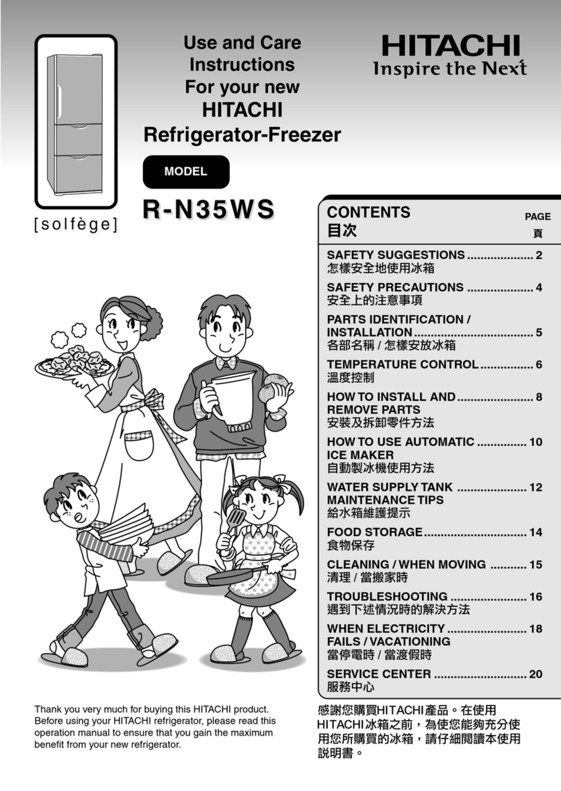 Hitachi R-N35WS Quick reference guide