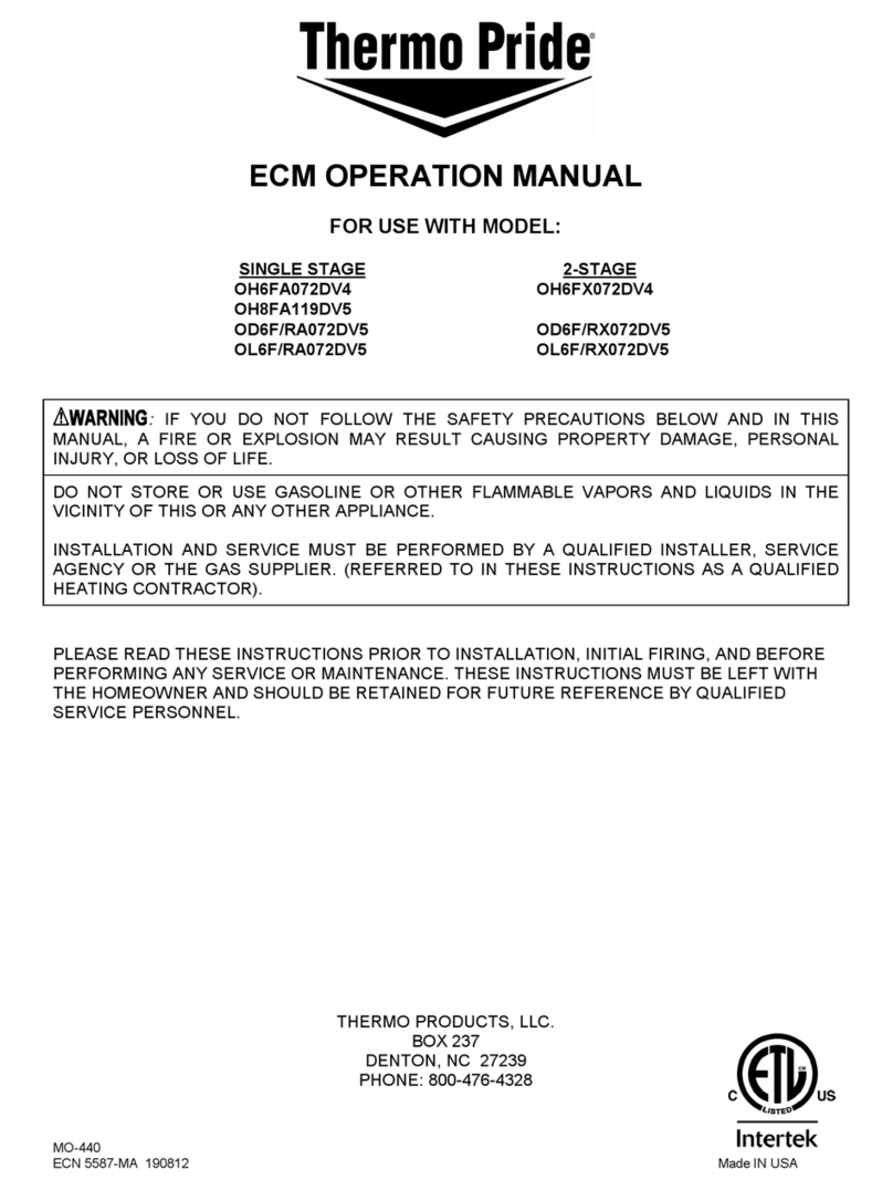 Thermo Pride OH6FA072DV4 User manual Thermo Pride OH6FA072DV4 User manual
