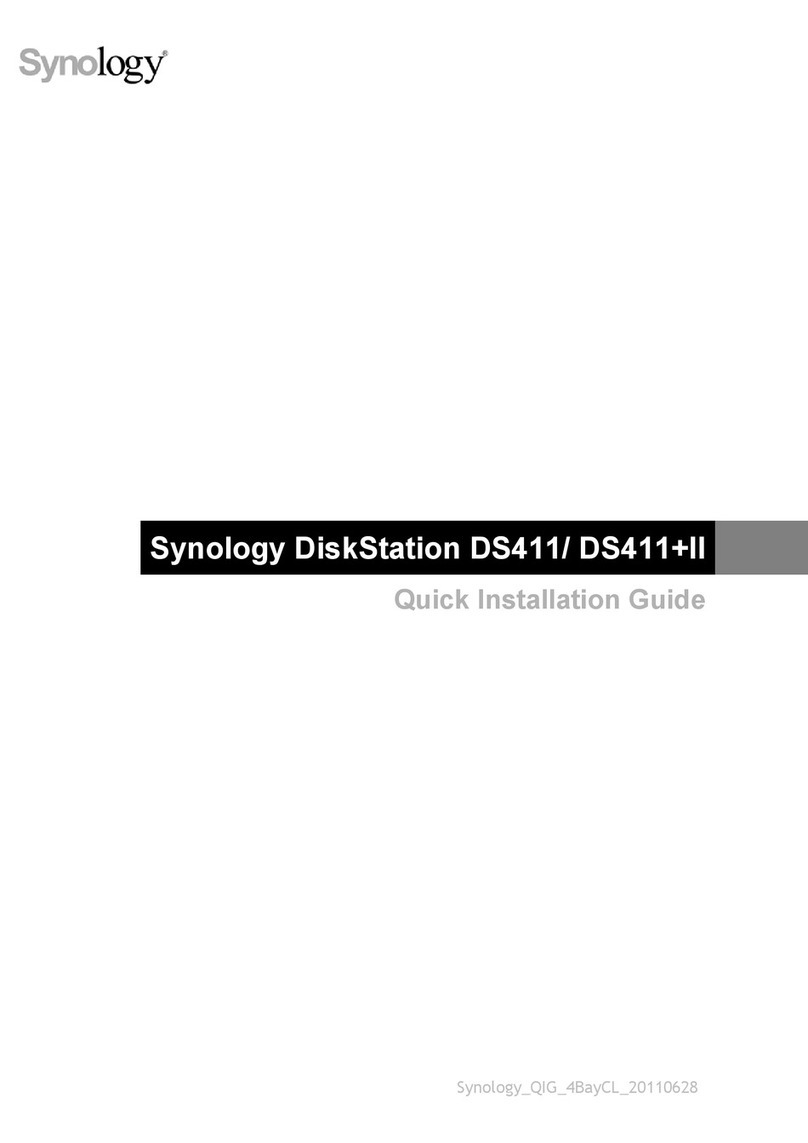 Synology DiskStation DS411 Quick installation guide Synology DiskStation DS411 Quick installation guide
