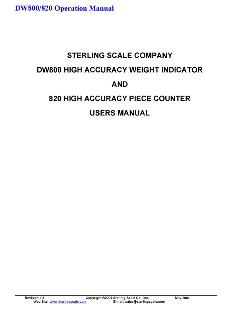 Sterling Scale DW800 Operation manual