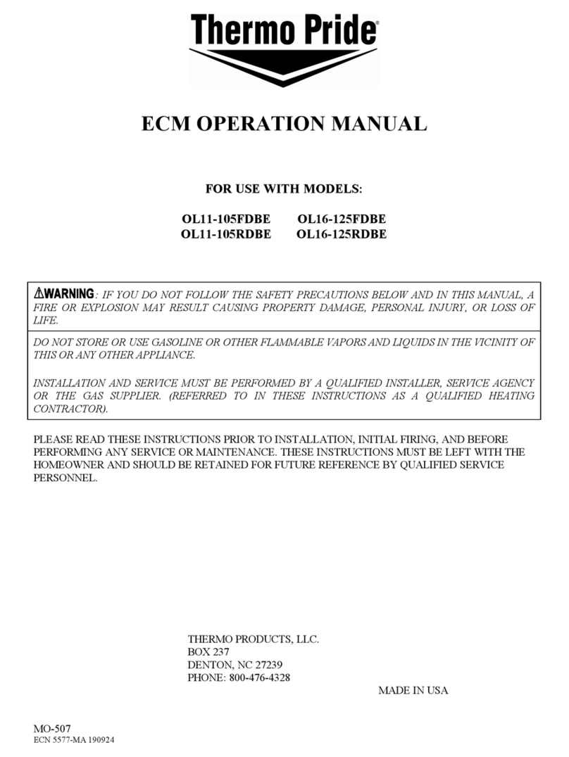 Thermo Pride OL11-105FDBE Operation manual Thermo Pride OL11-105FDBE Operation manual