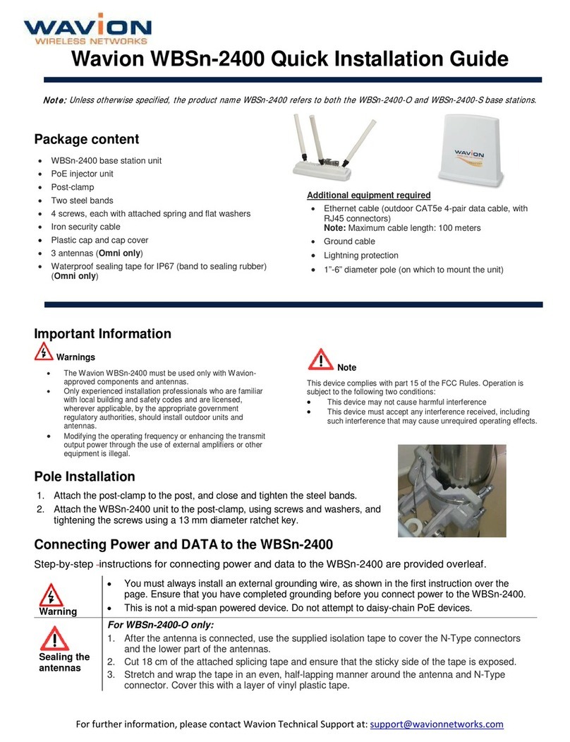 Wavion WBSn-2400-O Quick installation guide
