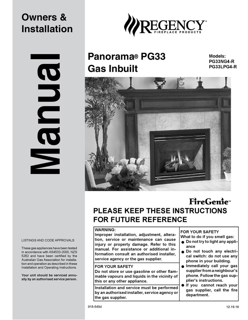 Regency Panorama PG33NG4-R Owners & installation manual
