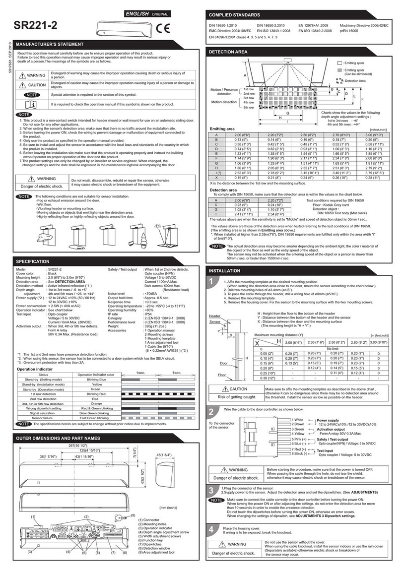 Besam SR221-2 quick start guide Besam SR221-2 quick start guide