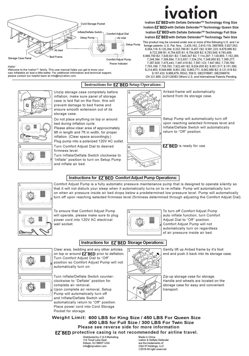 Ivation EZ BED Deflate Defender King quick start guide Ivation EZ BED Deflate Defender King quick start guide