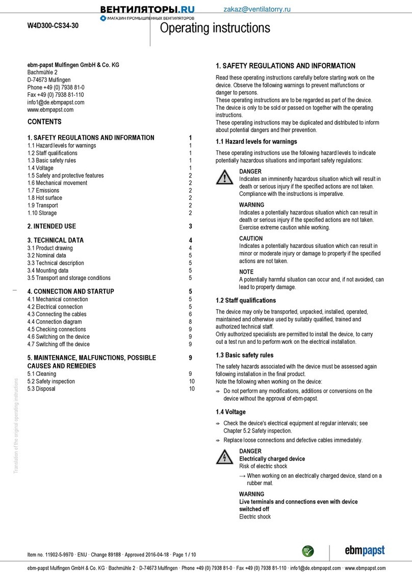 Ebmpapst W4D300-CS34-30 operating instructions