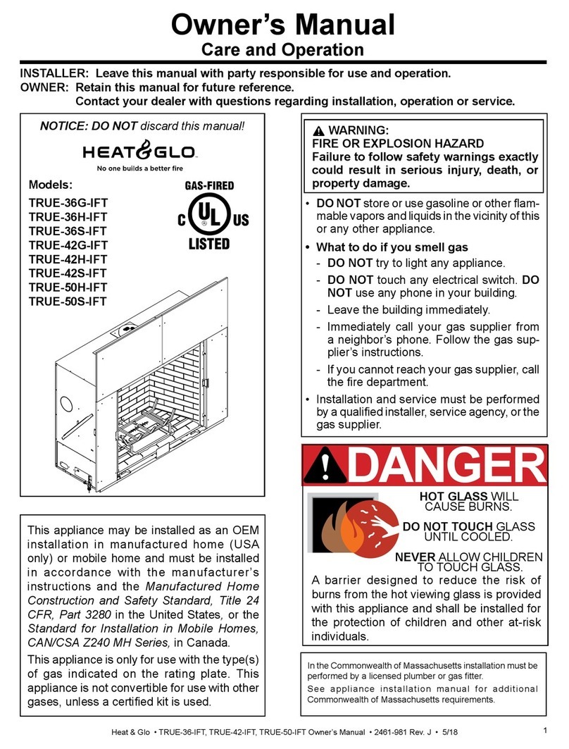 Heat & Glo TRUE-36H-IFT owner's manual Heat & Glo TRUE-36H-IFT owner's manual