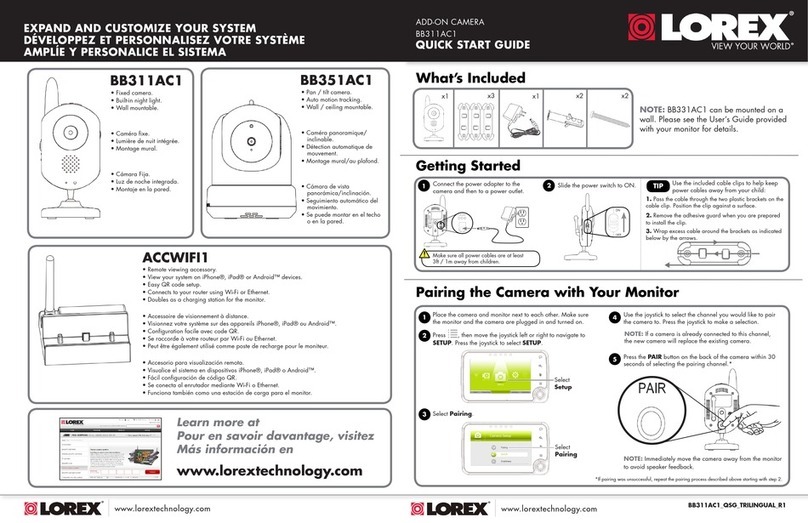 Lorex BB331AC1 quick start guide
