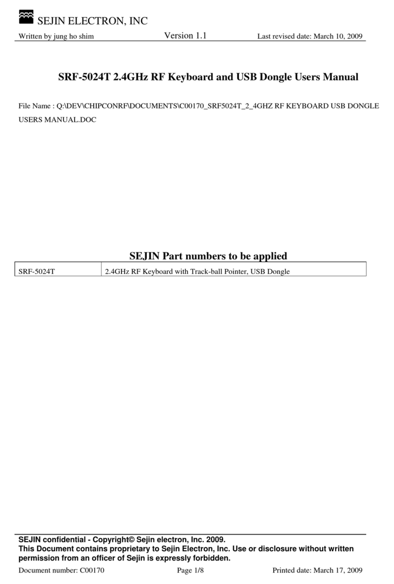 Sejin Electron SRF-5024T User manual