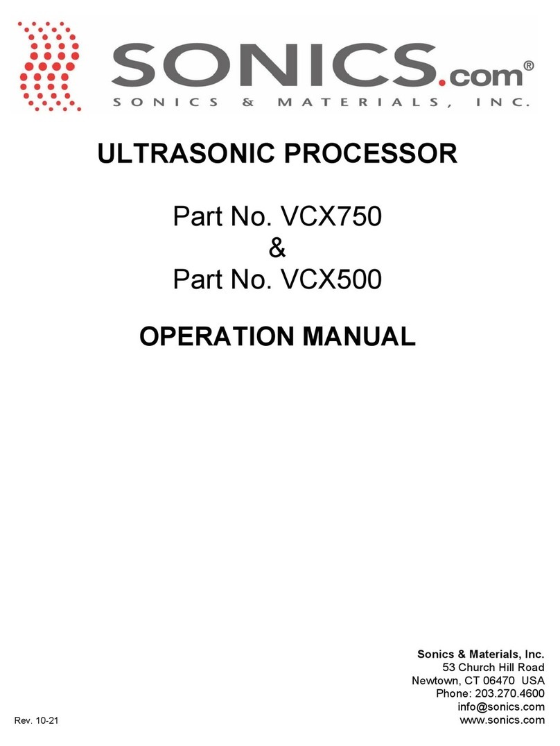 Sonics VCX750 Operation manual