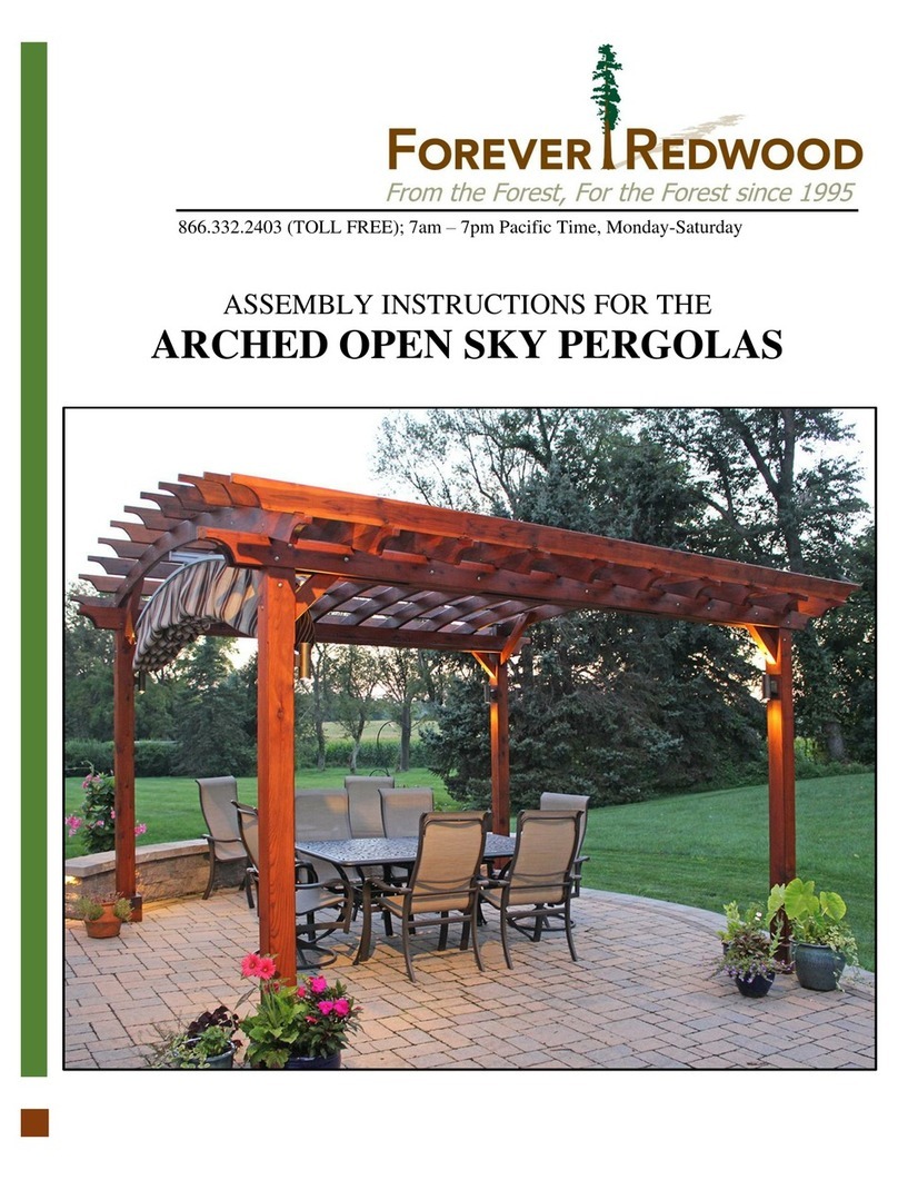 Forever Redwood Arched Open Sky Pergolas Assembly instructions