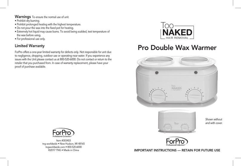 ForPro Pro Double Wax Warmer Important instructions