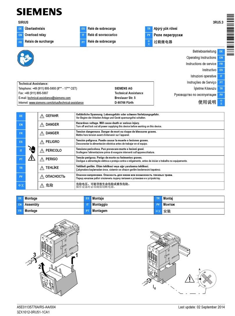 Siemens SIRIUS 3RU5 36 B Series operating instructions