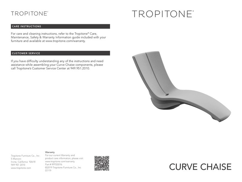 tropitone CURVE CHAISE quick start guide