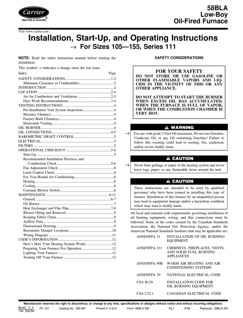 Carrier 58BLA Instructions and recipes Carrier 58BLA Instructions and recipes