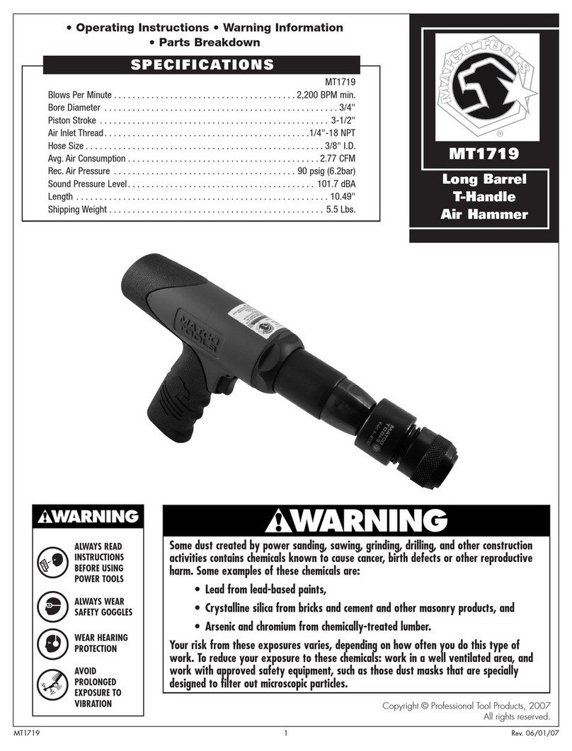 Matco MT1719 Operating instructions, warning information, parts breakdown